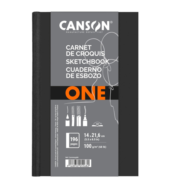 Bloc 100 feuilles croquis ARTBOOK ONE 100g A5 Noir