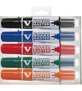 Etui de 5 Marqueurs V-BOARD MASTER Begreen pointe conique Fine Assortis