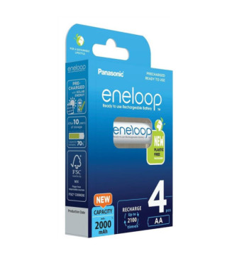 Eneloop Pack 4 Piles Rechargeables Mignon AA 2000mAh Ni-MH