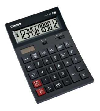 Calculatrice compacte à 12 Chiffres AS-1200, Noir