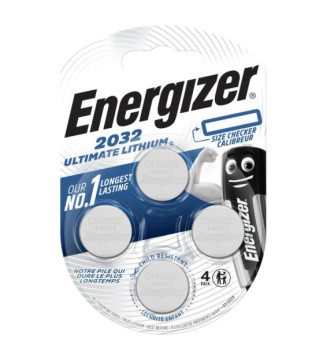 Blister de 4 Piles Ultimate Lithium CR 2032 3V