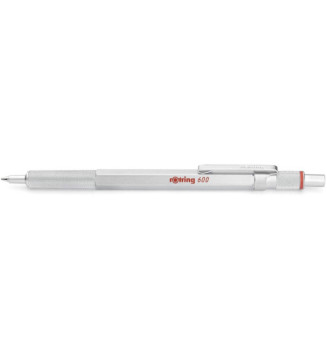 Stylo Bille Rétractable 600 Pointe Moyenne Corps Métal Argent Noir