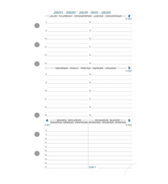 Recharge Exatime 17 Civil semainier sur 2 pages 172x105 mm Sept à Décembre