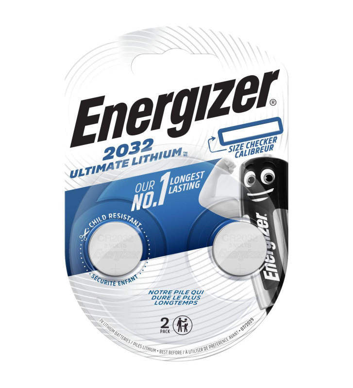 Blister de 2 Piles Boutons Ultimate Lithium CR2032 3V