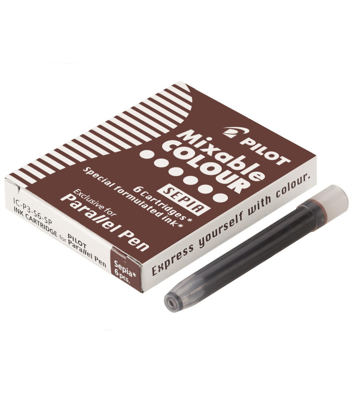 Boite de 6 Cartouches d'encre pour stylo Parallel Pen Sepia