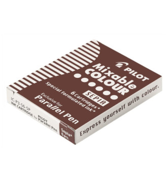 Boite de 6 Cartouches d'encre pour stylo Parallel Pen Sepia