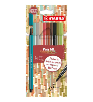 Etui carton 10 feutres de dessin  Pen 68 Edition NatureCOLORS