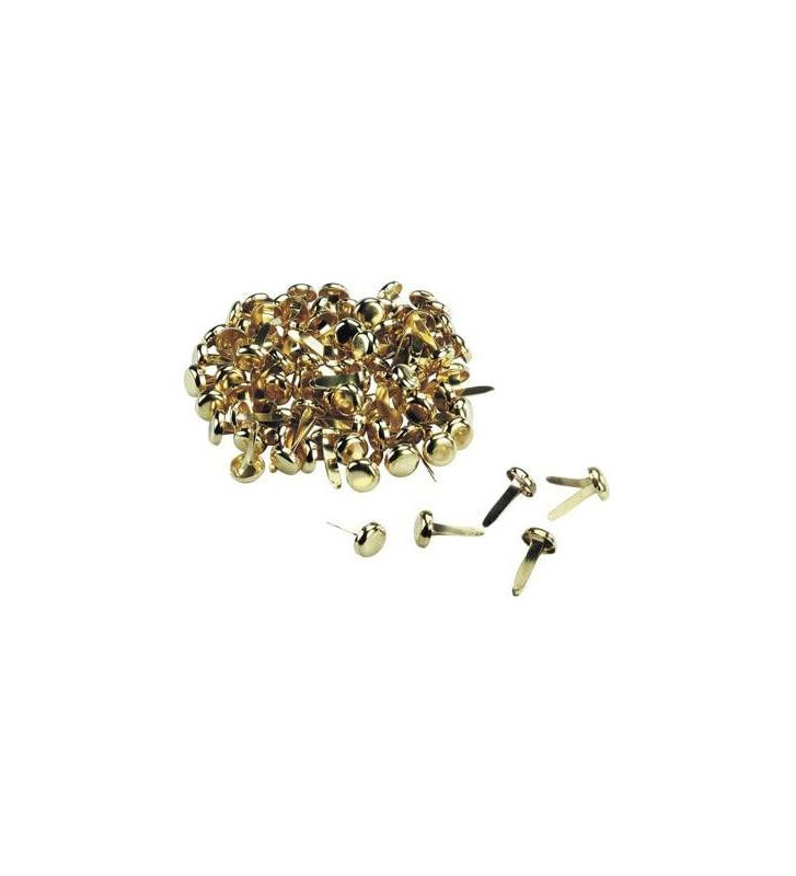 PATIKIL Lot de 200 attaches en laiton colorées - Mini attaches parisiennes en métal - Tête ronde plaquée pour loisirs créatifs, scrapbooking, fournitures de bricolage, multicolore, 8 x 15 mm
