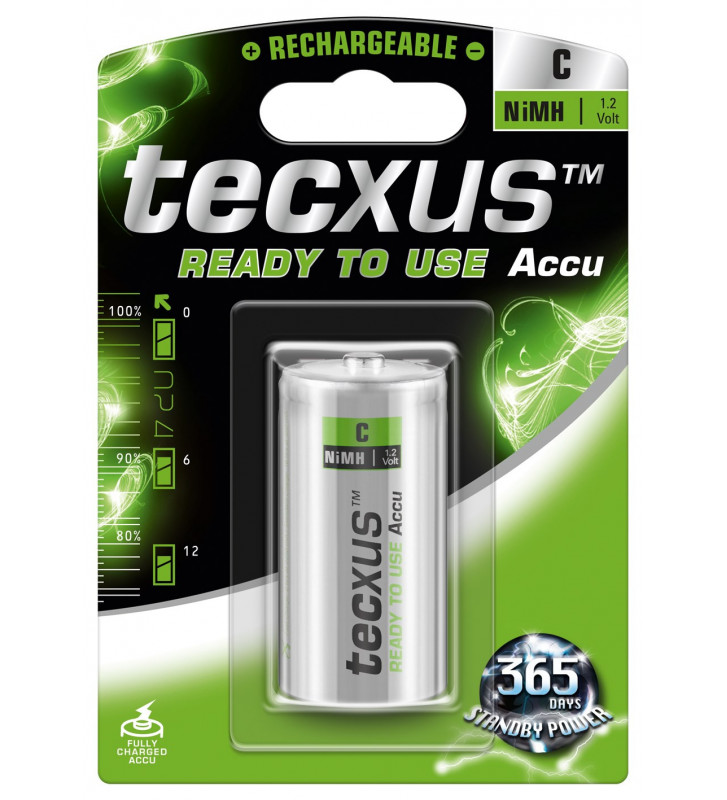 TECXUS Pile Rechargeable Ready-to-Use Accu C (Baby)/HR14 4500 mAh NiMH 1,2  V - Tout Le Scolaire