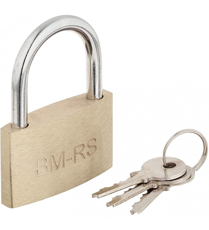 Cadenas en Laiton (L)50 mm Anse Courte avec 3 Clés
